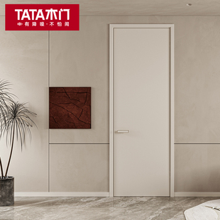 TATA木门简约房间门卧室木门家用室内门定制免漆小白门套装 门@001