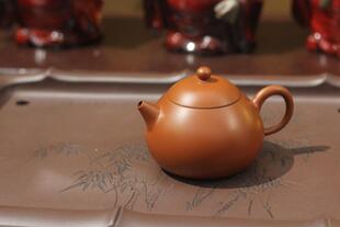 章燕明台湾回流朱泥大文旦 潮州老安顺名家收藏品手拉壶 早期薄胎