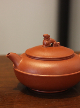 谢思博《伯都壶》虎年生肖壶 潮州朱泥手拉壶 原矿紫砂壶 全手工