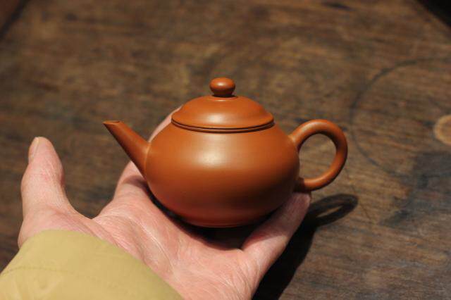 章燕明水平壶 单印薄胎朱泥纯手工手拉壶 潮州百年老安顺名家壶