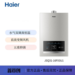 16FX3U1 JSQ31 家用16升水气双调恒温下置风机热水器 海尔 Haier