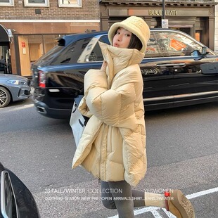 C8868#抱抱羽绒棉服廓形斜搭拉链翻领女冬季棉衣外套现货款