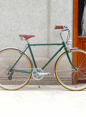 DayDayBike墨绿色700C复古8速变速男女式自行车上下班通勤锻炼车