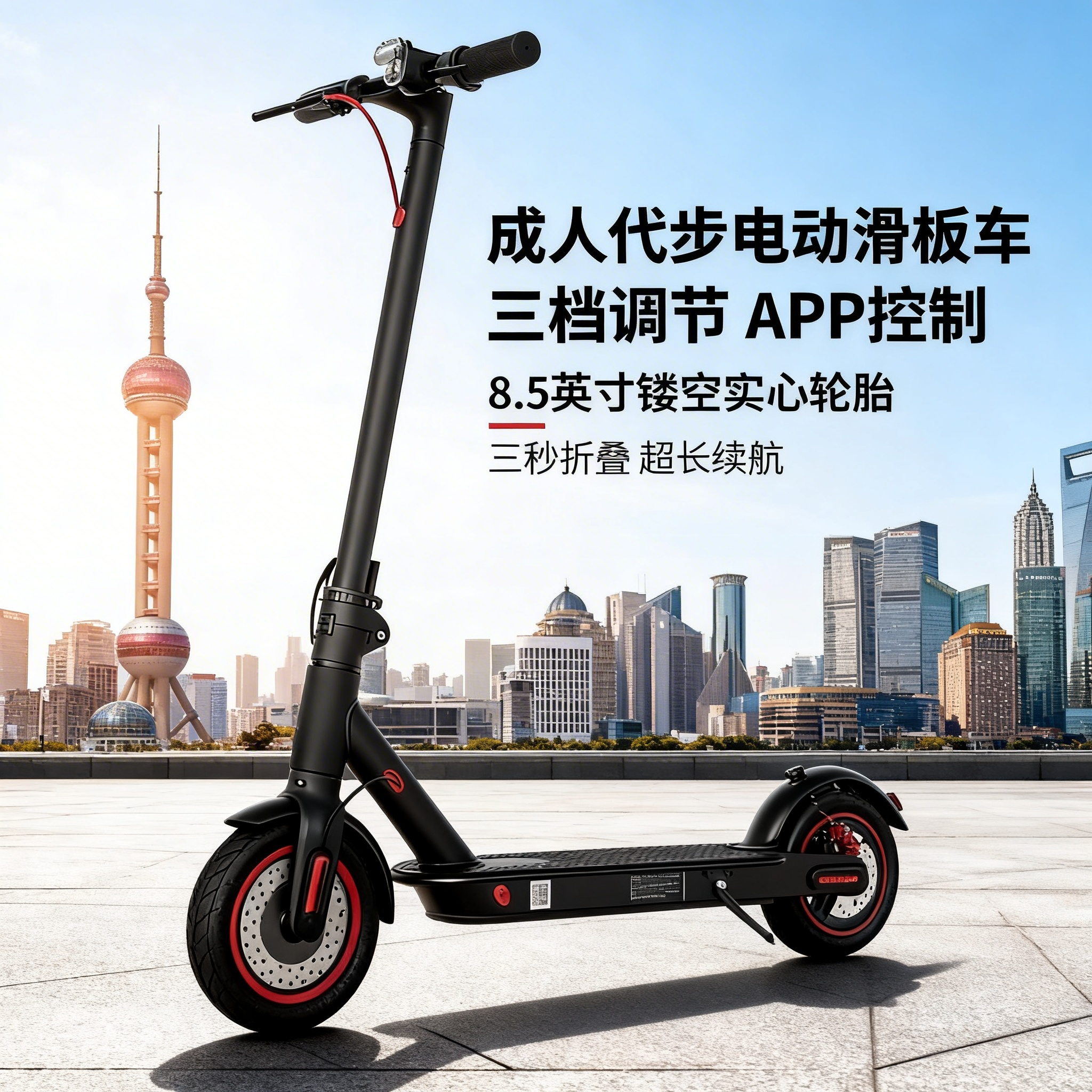 成人款电动滑板车双刹折叠代步车