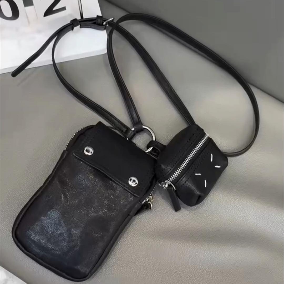 小众设计复古植鞣牛皮二合一斜挎
