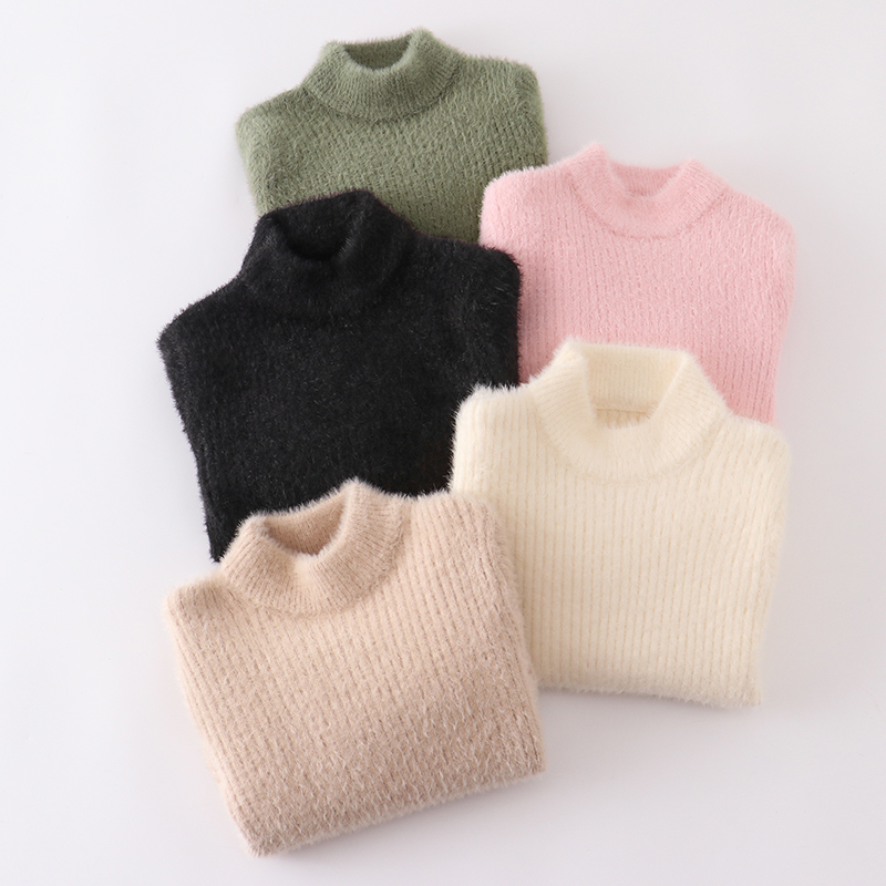 儿童仿水貂绒打底衫男女童打底衫