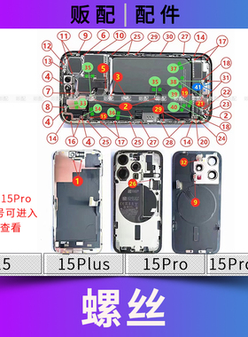 适用苹果全套螺丝15Pro 15ProMax 15Plus尾插螺丝三角十字主板Max