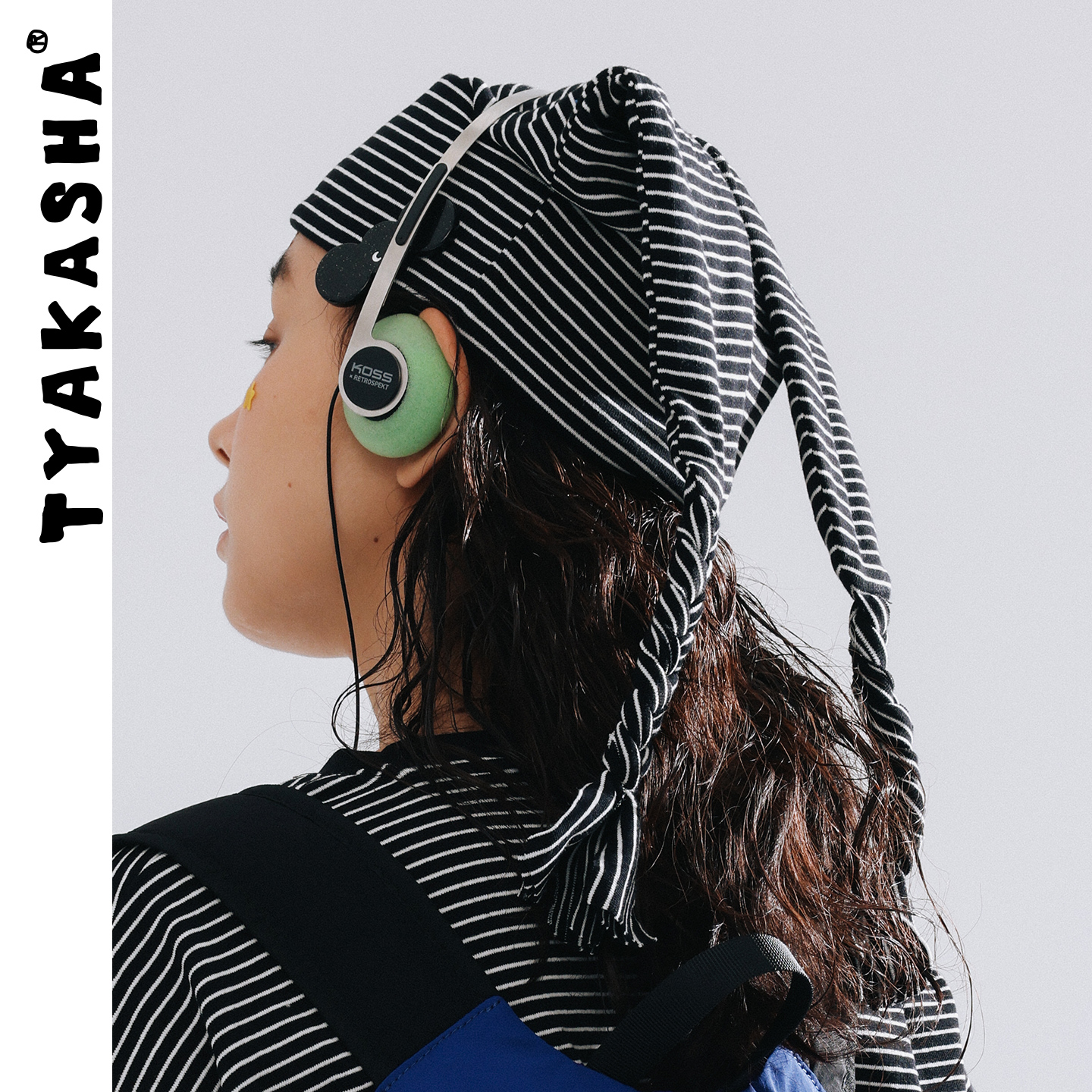 TYAKASHA塔卡沙帽子2025秋冬新款黑白条纹冷帽针织帽