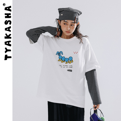 TYAKASHA塔卡沙男女通款上衣新款白色T恤宽松短袖T恤