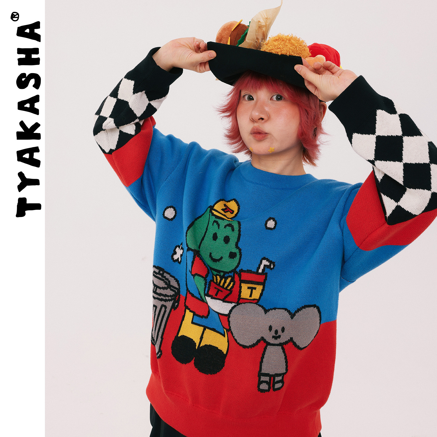 TYAKASHA塔卡沙毛衣女2025冬季新款趣味彩色百搭女款毛衣