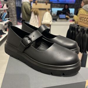 ecco爱步女鞋新款扣带法式平底牛皮时尚单鞋复古玛丽珍皮鞋216273