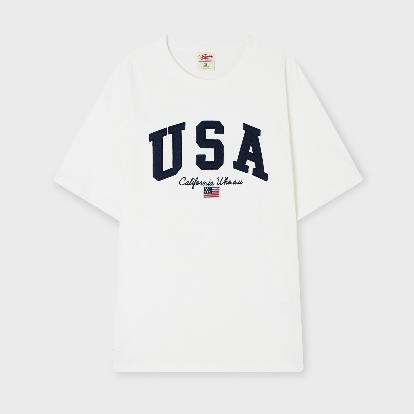【黑炭】韩国代购WHO.A.U 2026男士纯棉USA字母短袖T恤WHRAG2431U