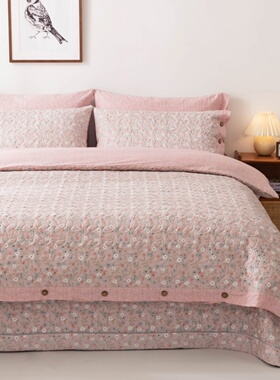 金奥莱全棉被套简约春秋纯棉四件套两用加厚夹棉定制被罩220×240