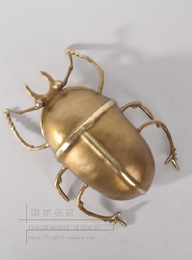 外贸进口纯铜复古创意个性甲壳虫造型工艺品摆件拍摄场景道具玩具