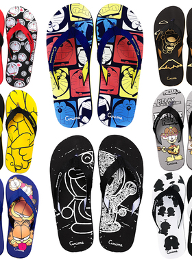 大班尼路纳拖鞋男动漫卡通人字拖学生潮流沙滩个性女情侣防滑夹脚