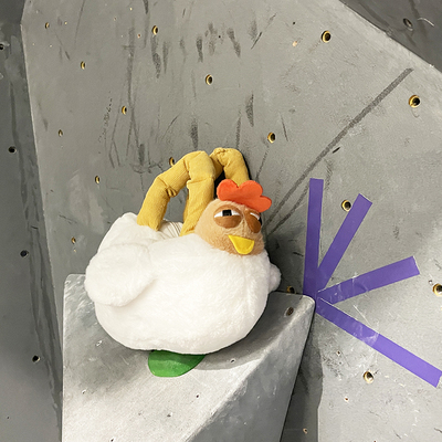 搞笑鸡抱石攀石攀岩粉袋岩友礼物