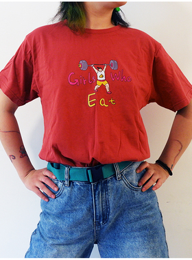 girls who eat厉害的女孩T恤短袖有力商店原创设计自制棉舒适礼物