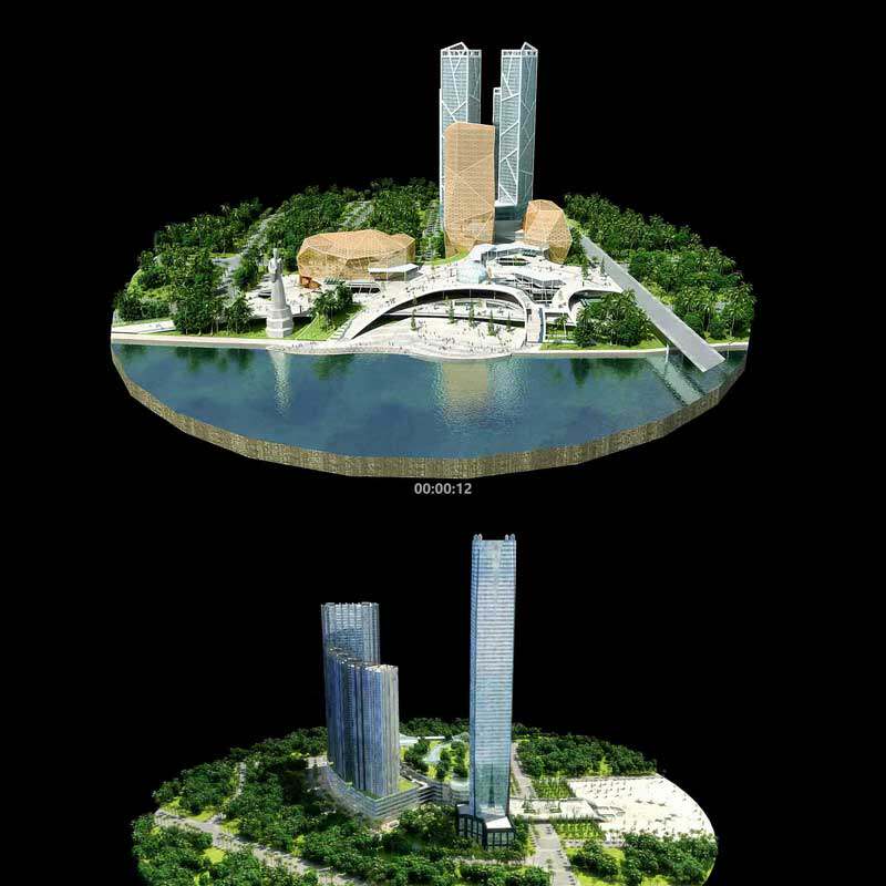 全息投影 幻影成像 地标建筑 3d动画 三维漫游城市宣传片视频素材