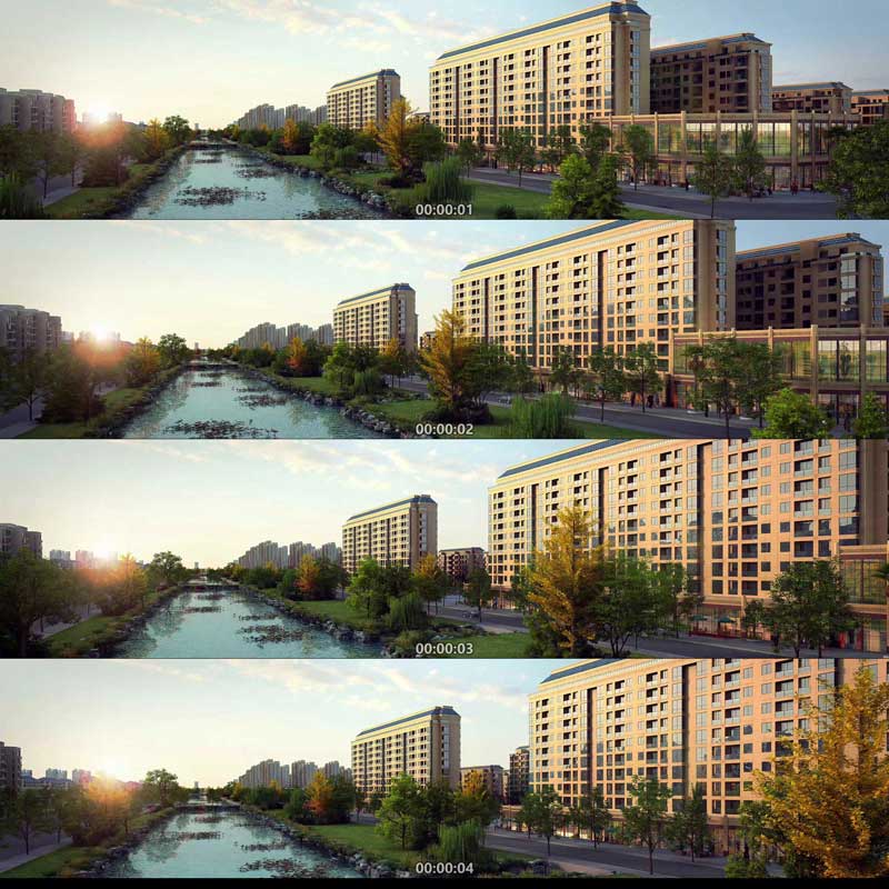 三维动画高端小区房地产建筑漫游3D动画三维城市宣传片视频素材