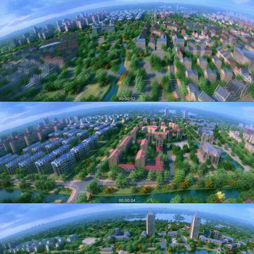 三维漫游动画风气生态小镇绿色3D动画三维建筑漫游城市宣传片视频