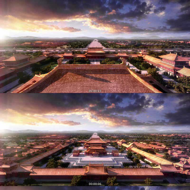 440古代皇宫宫殿故宫古建筑紫禁城皇故宫动画A3D动画三维建筑漫游