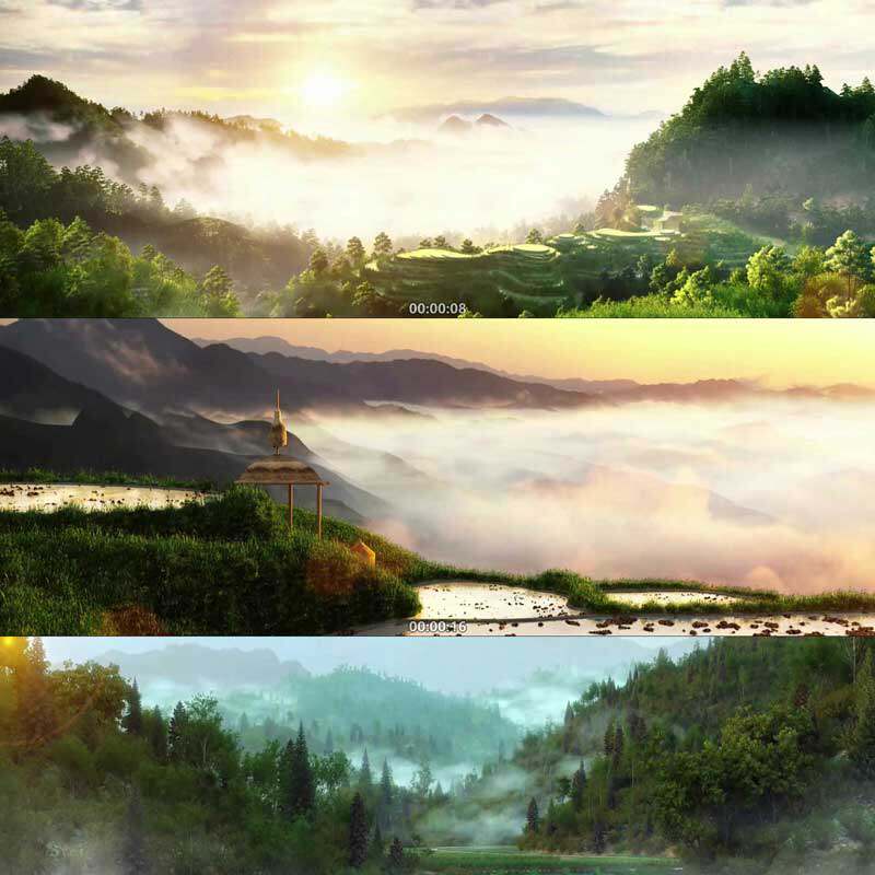 唯美田园风光 绿色生态自然三维动画漫游城市宣传片视频素材3分钟