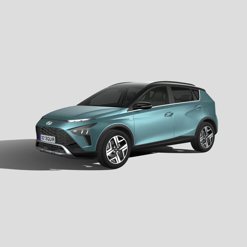 现代汽车 Bayon 汽车3D模型 三维轿车FBX模型PBR写实模型 Blender