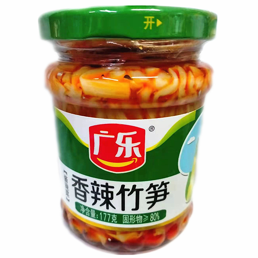 包邮广乐香辣竹笋红油竹笋丝榨菜泡菜酱腌菜榨菜即食177克咸菜