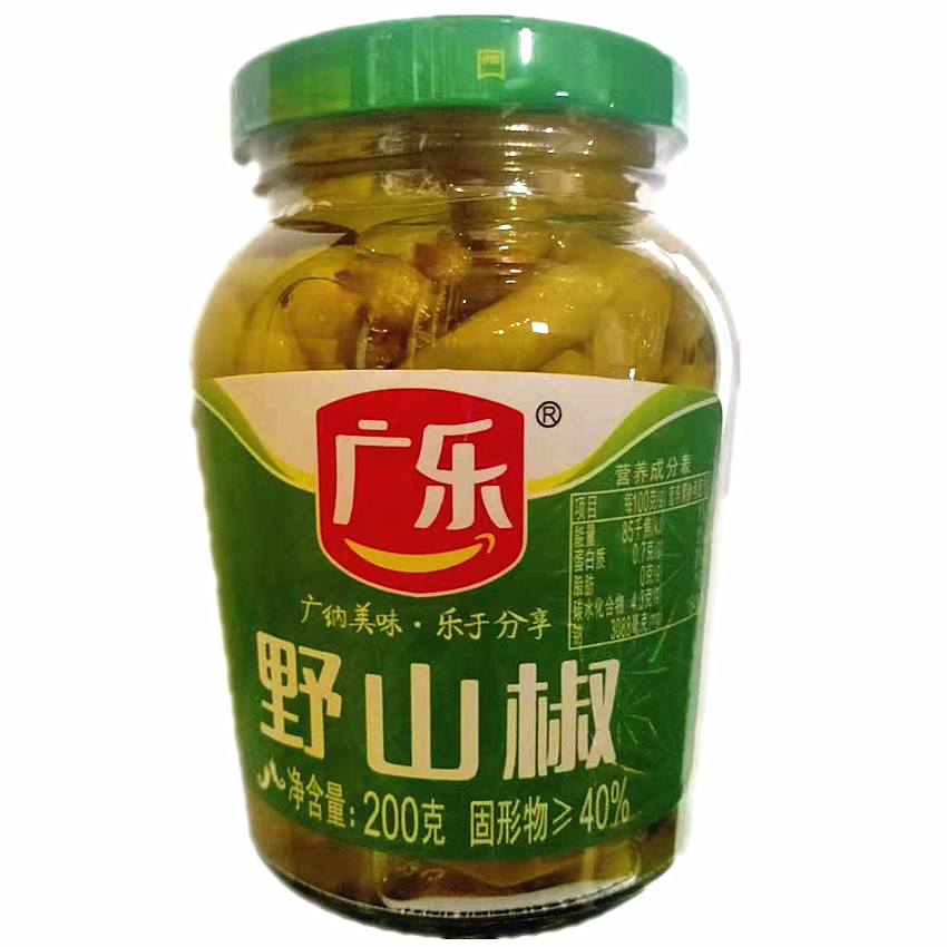 广乐食品野山椒,200g小米辣四川泡菜辣椒泡椒凤爪腌制菜