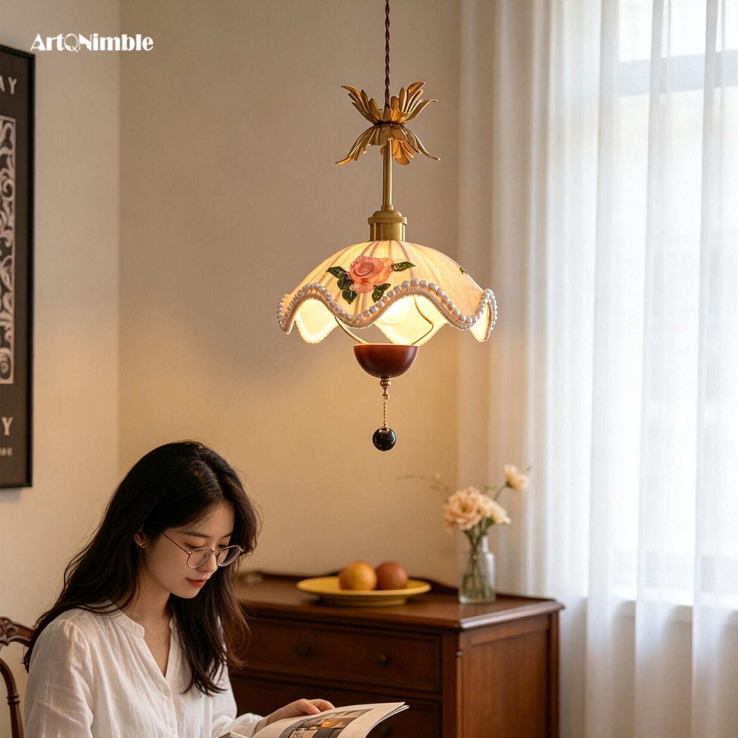法式中古风煤油灯创意餐厅吊灯复古氛围床头吧台玄关餐桌吊灯ART图片