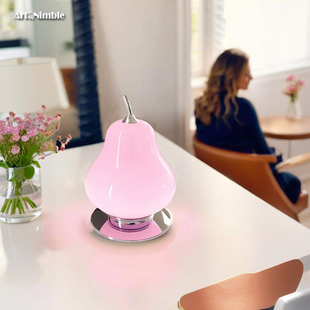 法式奶油风梨子台灯高级感客厅装饰灯少女公主卧室床头氛围装饰灯