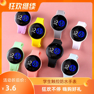圆形led夜光防手电子表学生礼品