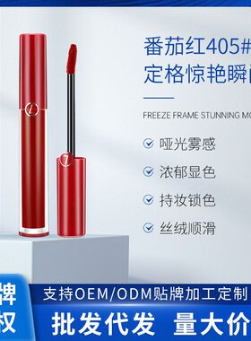 姬斯汀丝绒哑光唇釉唇彩不易掉色不沾杯滋润保湿口红405#番茄色