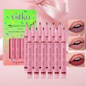 VSTKO跨境葫芦头液体唇线笔套装 哑光易上色防水持久裸色口红笔
