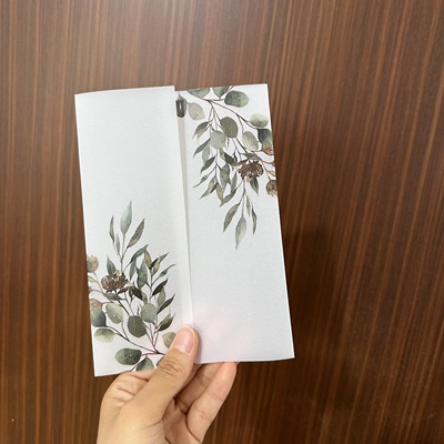 森系绿叶硫酸纸外壳 请柬封套5x7inch