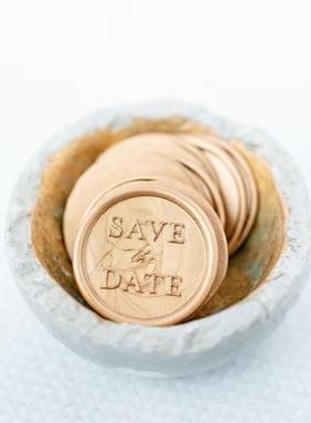SAVE THE DATE金色火漆蜡标 成品封口贴纸