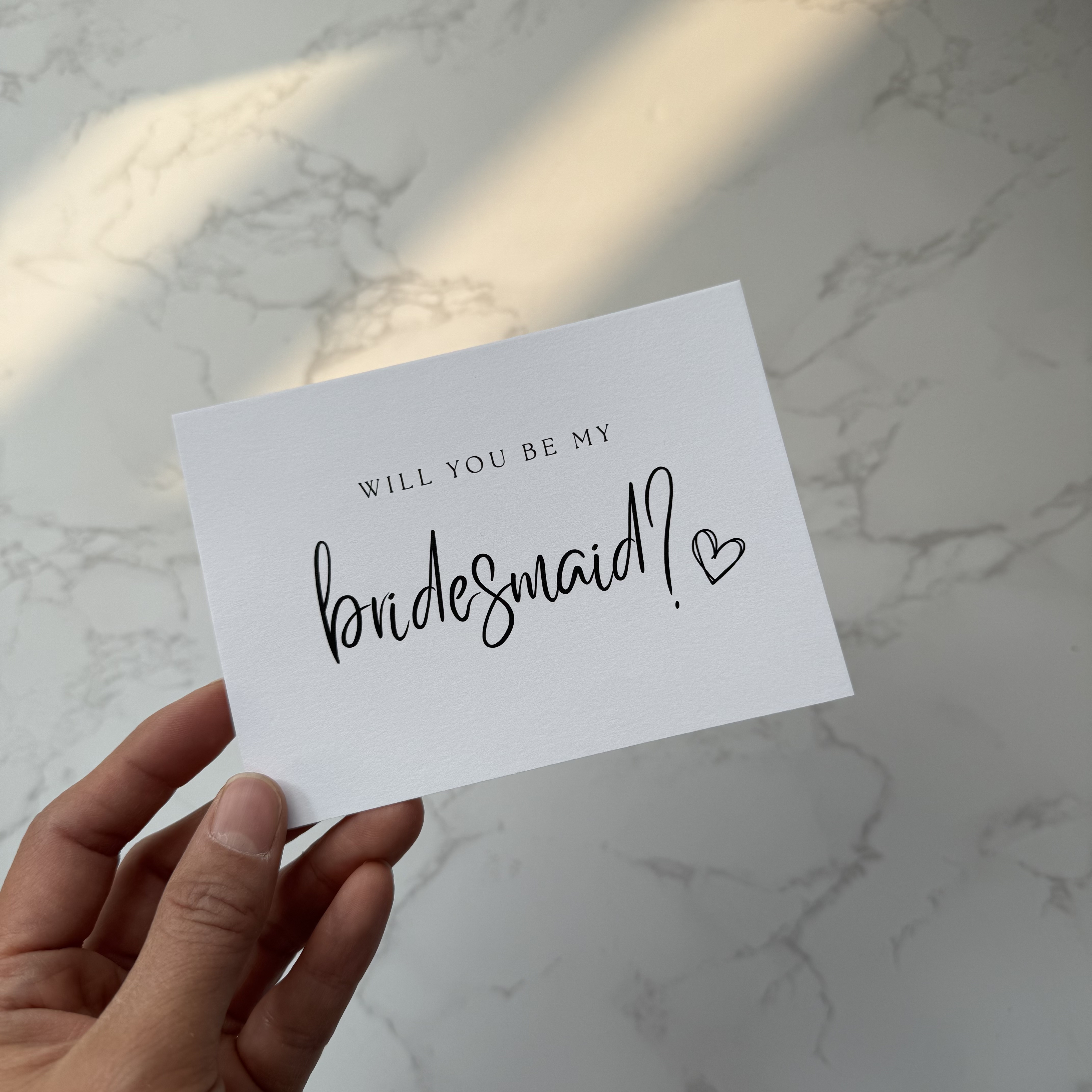 Will You Be My bridesmaid 简约婚礼伴手礼白色单页伴娘卡片