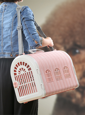 XPOWER宠物航空箱泰迪便携旅行猫咪外出鹦鹉背包提篮车载箱送肩带