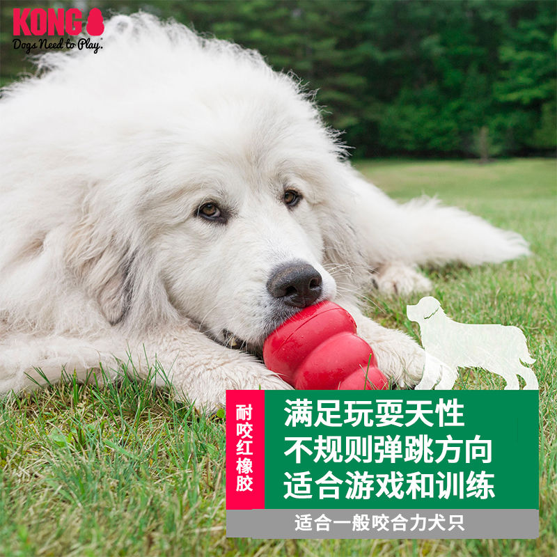 KONG狗狗漏食玩具橡胶葫芦益智耐咬藏食解闷神器宠物磨牙球