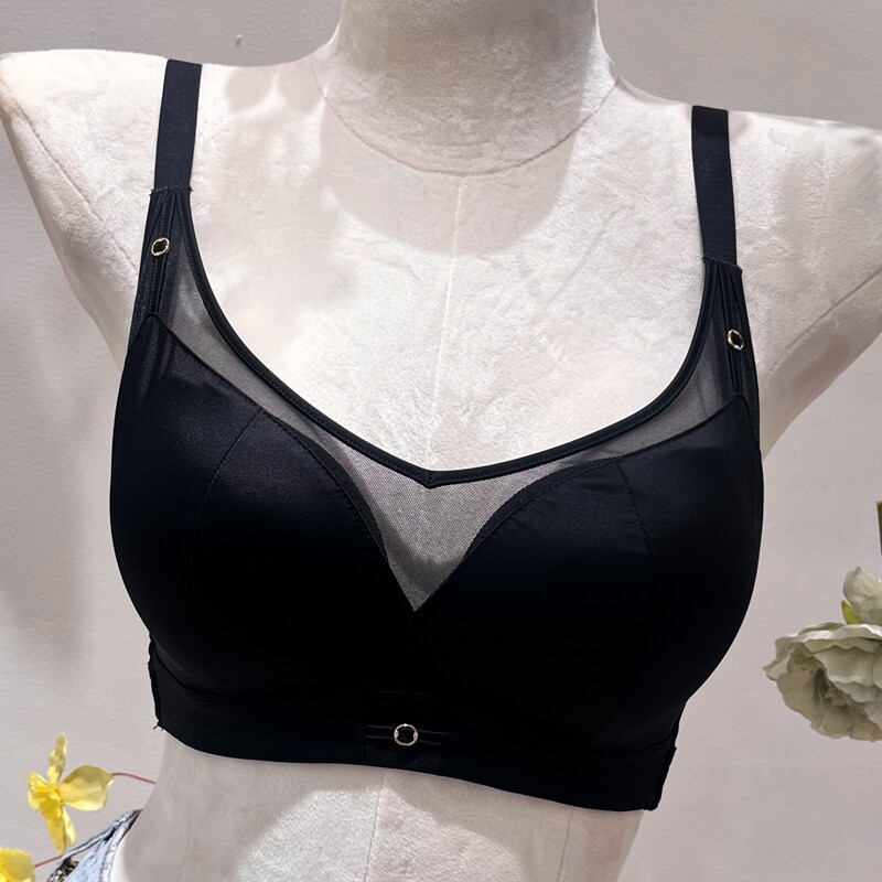 2件减10无痕无磁光面小胸中厚B杯聚拢集中调整型侧收文胸内衣582
