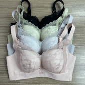 2件减10元 无钢圈无磁集中中薄B杯聚拢蕾丝调整胸罩内衣文胸623