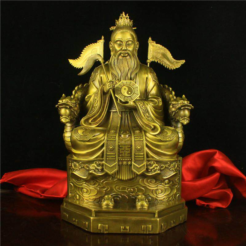 鸿钧老祖神像纯铜摆件黄铜洪君老祖三清师父鸿钧道人居家供奉