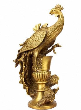 纯铜凤凰摆件汉凤家居工艺礼品摆件