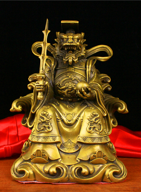 纯铜龙王像摆件东海龙王爷铜像家用供奉客厅佛堂工艺品四海龙王像