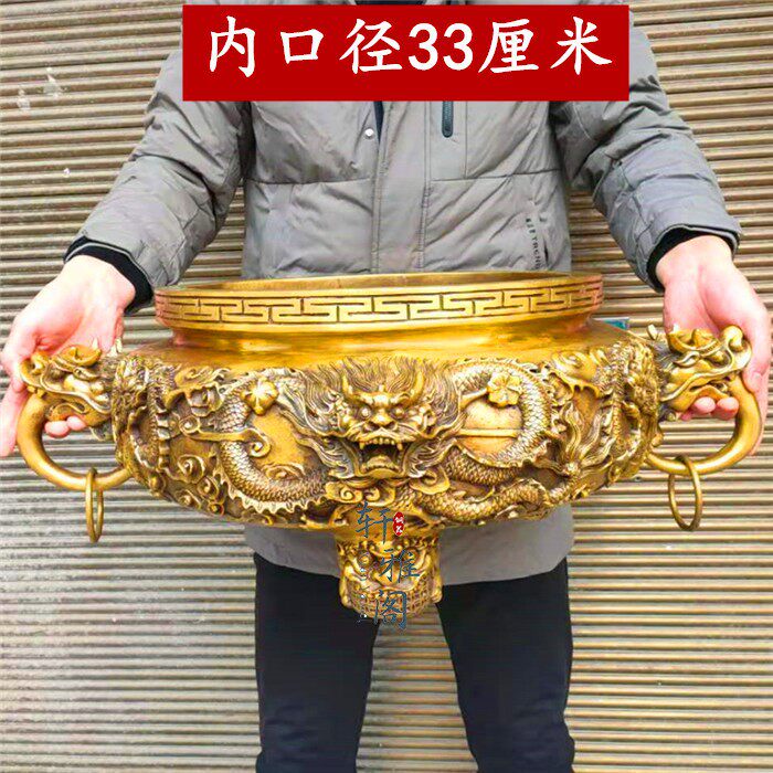 铜九龙香炉特大号香炉铜香炉大香炉双龙香炉香炉二龙香炉