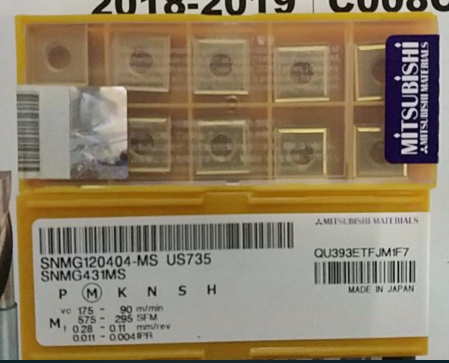 三菱车刀片 SNMG120404-MS US735 SNMG120408-MS US735