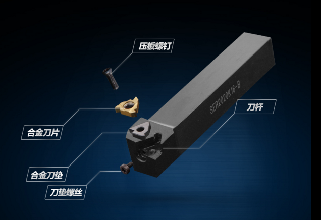 外螺纹数控刀杆SER2020K16-B/2525M16-B外径螺纹车刀杆弹簧钢
