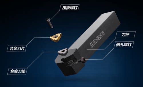 数控外螺纹车刀SER2020K16/2525M16梯T型螺纹刀具车床车刀杆SEL反