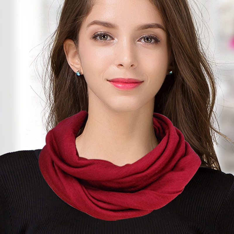 围2圈纯羊毛围脖男女春秋冬保暖韩国版百搭青年学生纯色套头脖套