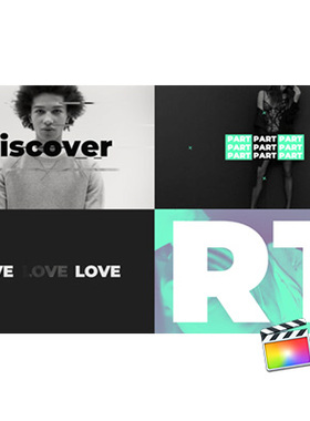 快闪动感节奏字幕开场 FCPX & Motion 模板